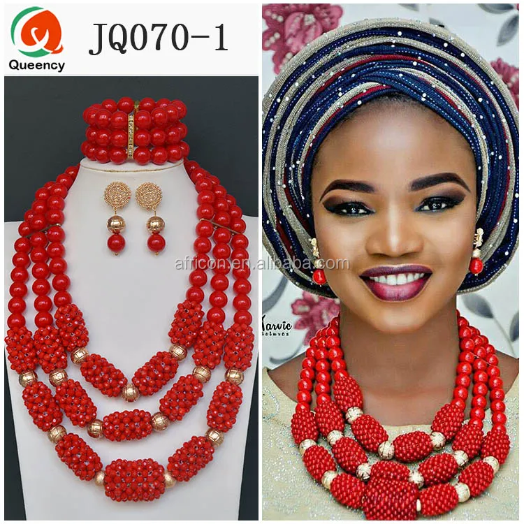 Jq068 Queency Elegant Nigerian Party Beads Necklace Designs Big Jewelry