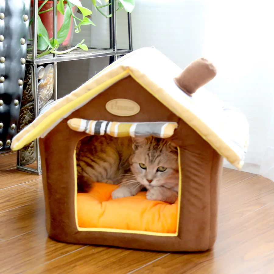 New Fashion Striped Removable Cover Mat Dog House Dog Beds For Small Medium Dogs Pet Products House Pet Beds for Cat