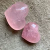 Fashion and excellent natural pink heart shaped quartz heart rose crystal healing chakra gemstone hearts for gift