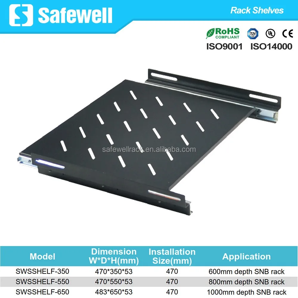 Safewell 1u 19inch Network Cabinet Sliding Shelf For 1000mm Depth