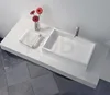CK2019 china product toilet wall hung solid surface artificial stone one piece vanity top bathroom vanity top sink