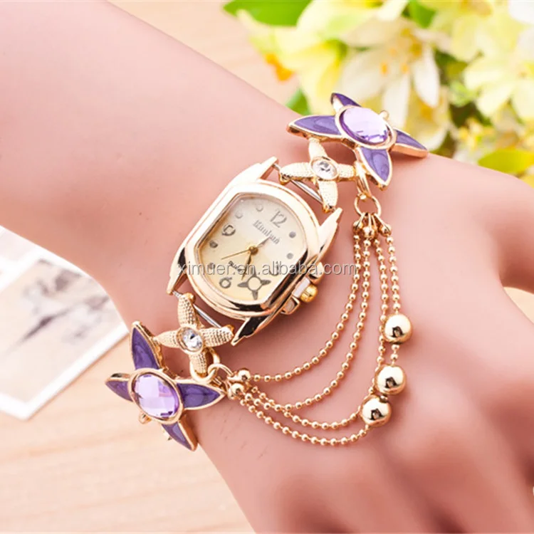 Pretty Fashion Bracelet Watch Gold Bead Chain Tassels Watches Buy Tassels Watches,Gold Watch