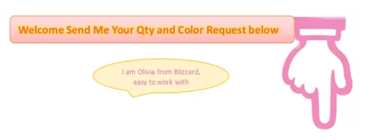 welcome send qty color