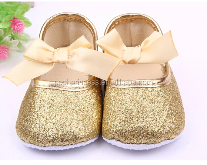 gold glitter baby shoes