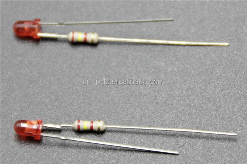 Miniature Led Indicator Built With Resistor And Electric Wire / Led As