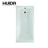 HUIDA classic white bathroom rectangular shape clear acrylic dorp-in mounted bathtub