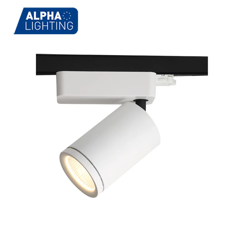 Simple design cob led track rail light with aluminum alloy lamp body 30W cob led track rail light