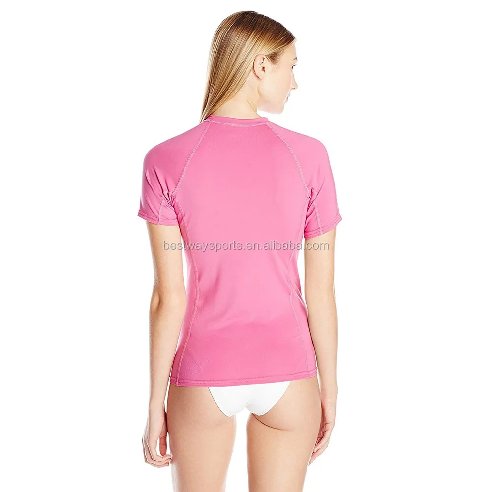 New Arrival Lady Sexy Photo English Uv50+ Women Rash Guard Shirt Custom