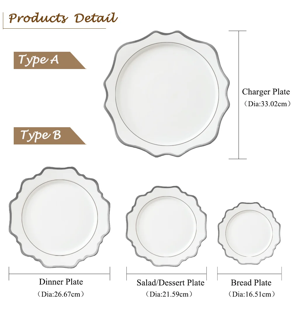 Wholesale Luxury Dubai Gold Rims Dinner Plate Sets Ceramic Dinnerware ...