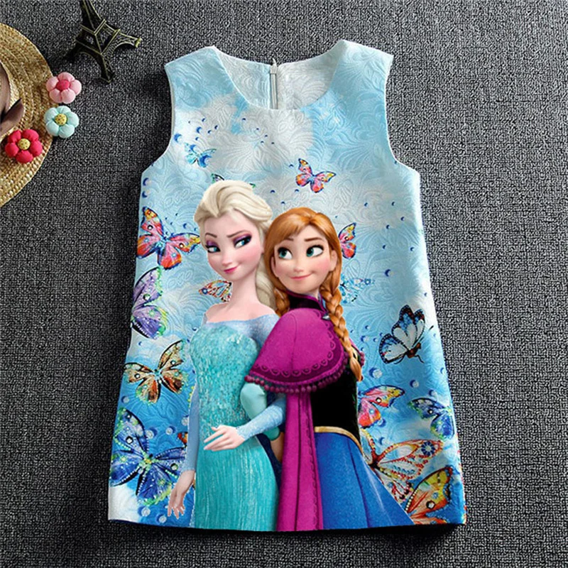 Princess Dress Girls Dresses Summer 2016 Brand Children Dress Kids Clothes Butterfly Print Baby Girls Dress