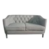 quality leather tufted sofa with crystal buttons