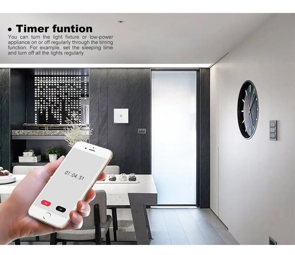 Gledopto UK AU Smart Wifi Wall Light Switch 1 Gang Touch/WiFi/APP Remote Zigbee Smart Home Wall Touch Alexa Voice Control - ANKUX.COM
