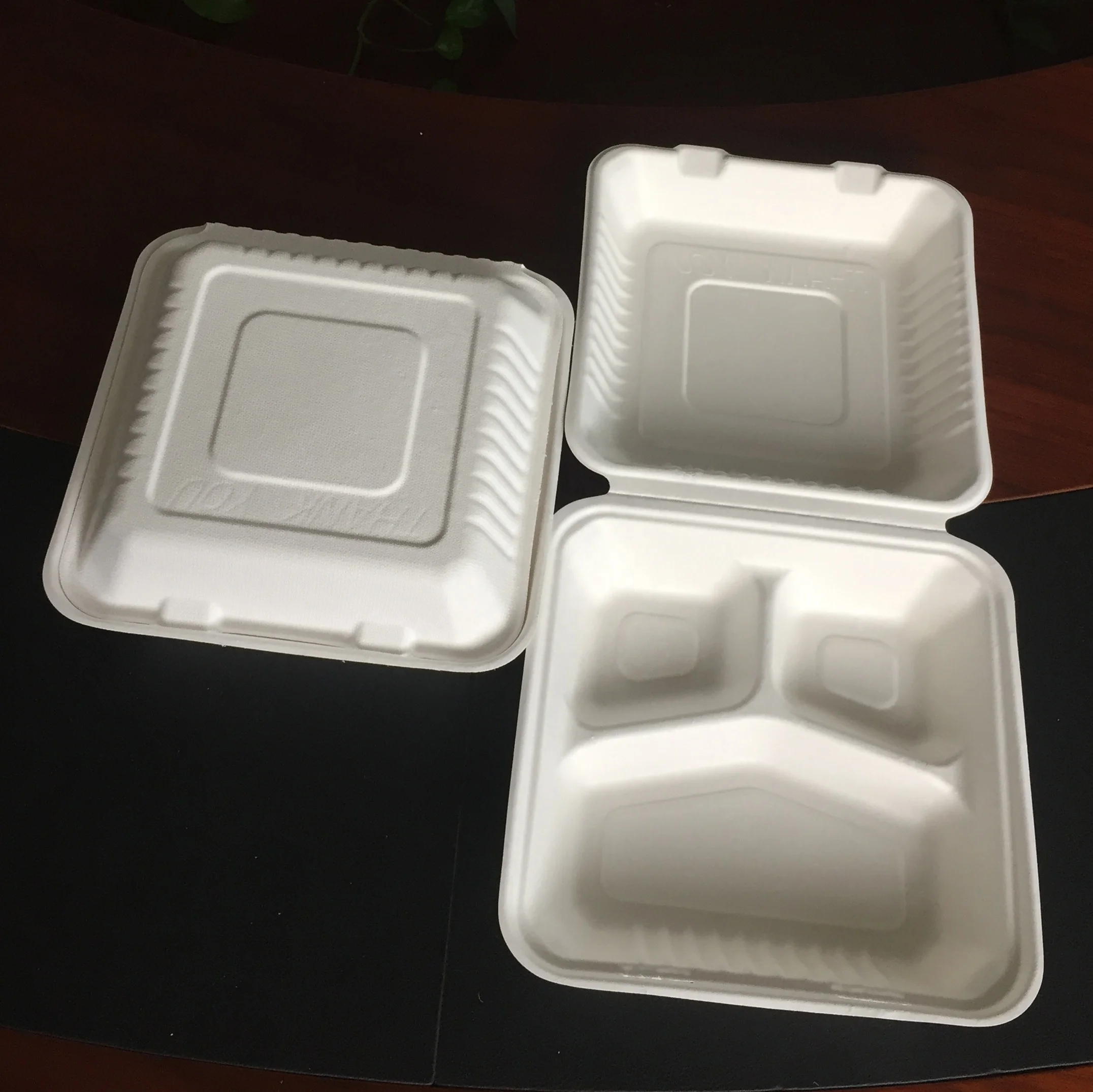 Restaurant Takeout Containers Clamshell Bagasse Biodegradable Food Box ...