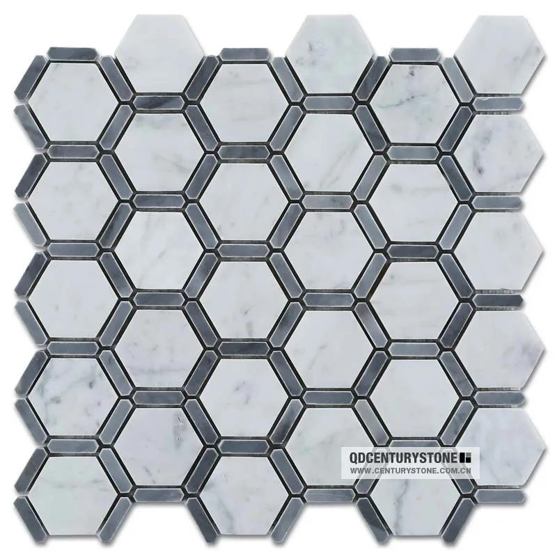 Baldosas De Mármol De Carrara Blanco Octagonal Gris Mma De 2x2 - Buy