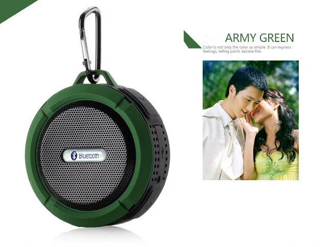 Explosions subwoofer waterproof dustproof, support TF climbing hook mini bluetooth speaker with suction cup - ANKUX.COM