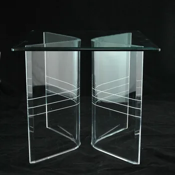 Clear Acrylic Lucite V Shaped Dining Table Bases Clear Acrylic Lucite V Shaped Dining