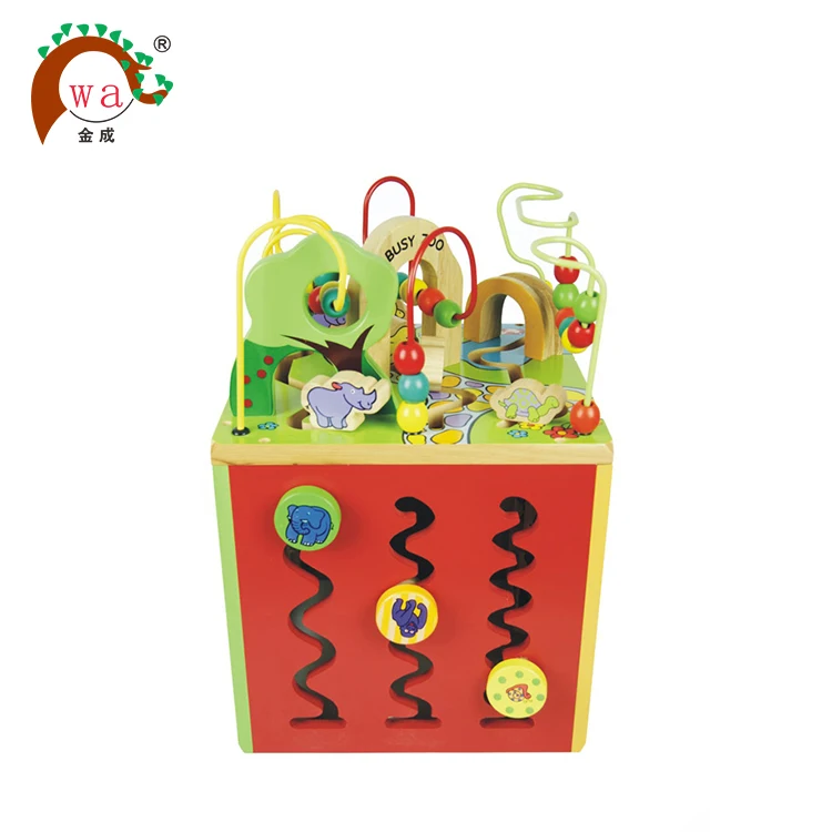 busy zoo wooden activity cube