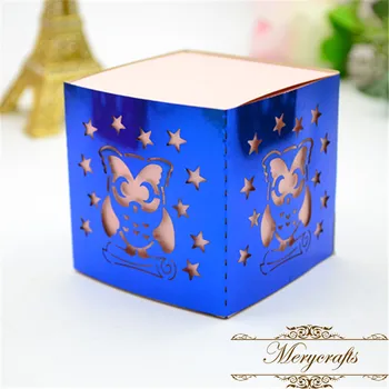 Fancy Owl Design Beautiful Laser Cut Baby Shower Favors Gifts Boxes