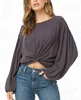 2018 Women's Fashion Cross Front Irregular Hem Sweaters Jumper tops
