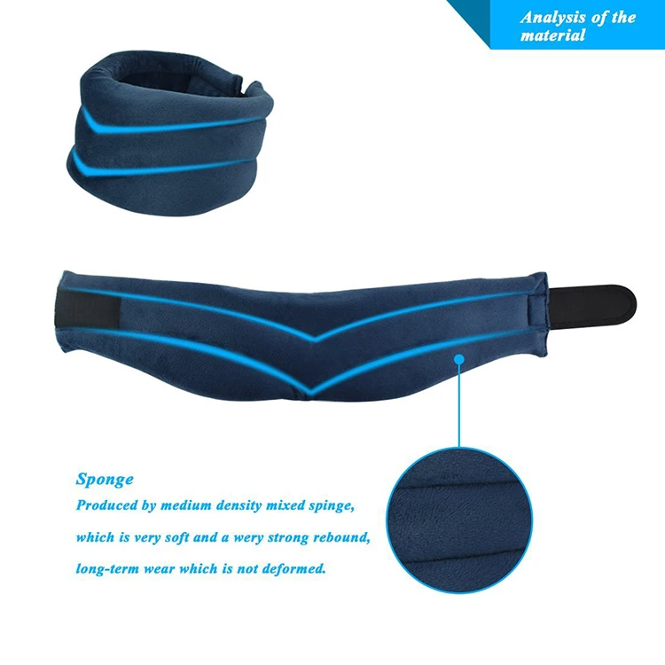 Blue Breathable Adjustable Health Cervical Neck Traction Device Relief Pain for Neck Brace