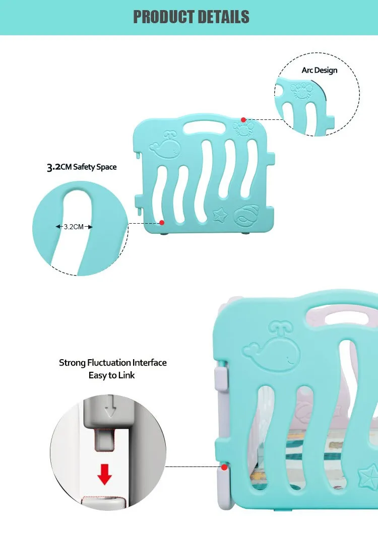 Quality Baby HDPE Plastic Playpen & Playyard for Bedroom and Living Room 0-8 Years supplier