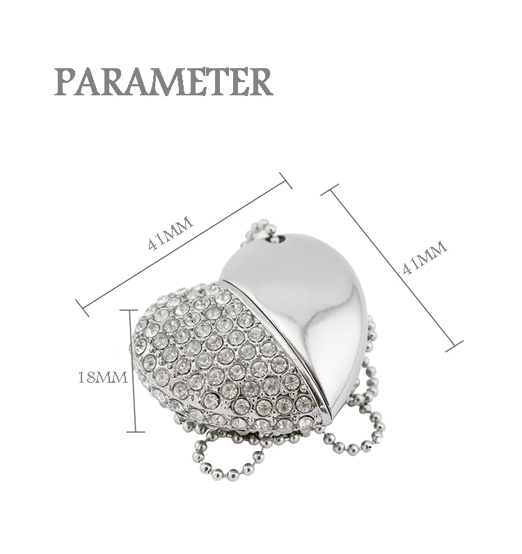 Wedding Heart crystal usb flash drive with free logo - ANKUX.COM