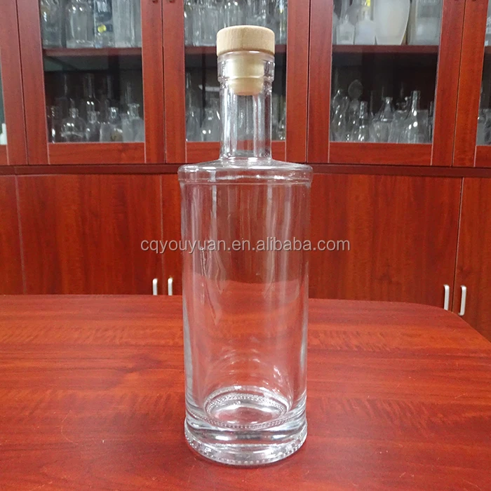 Circular Shaped Round Vodka Bottle 1000ml 700ml Clear Glass Liquor