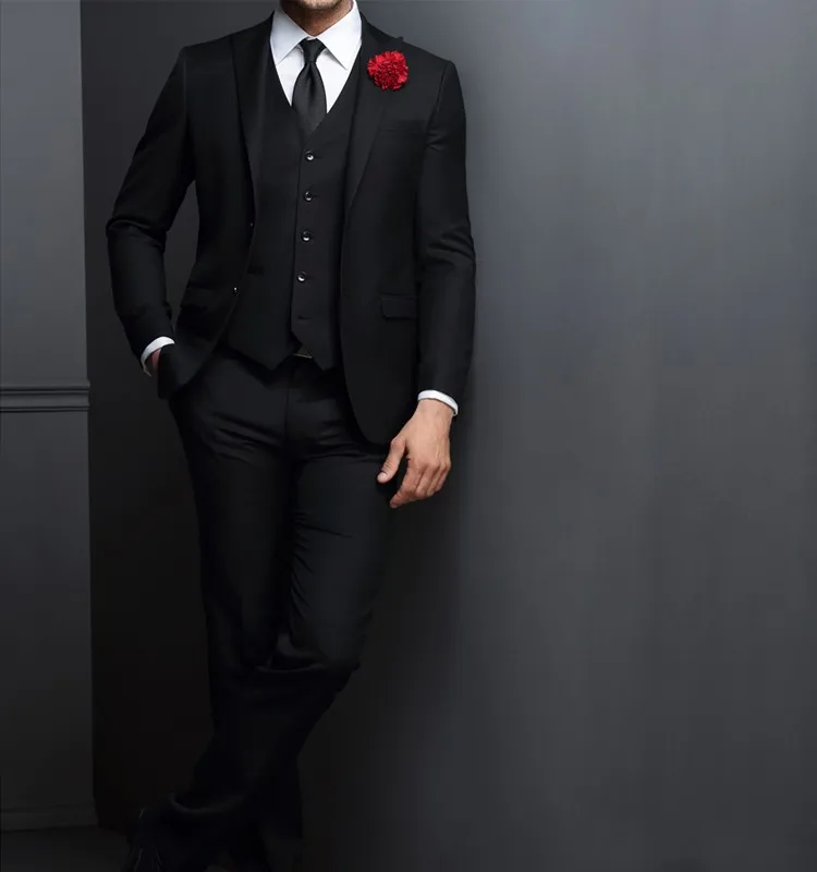 black three piece suit designs