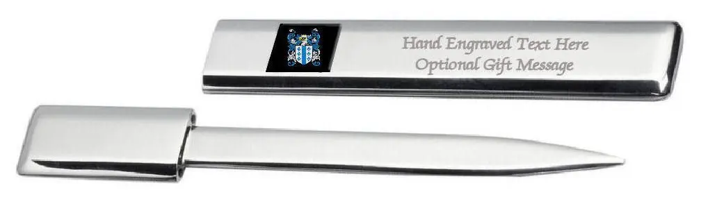 Mcdonald Family Crest Surname Coat Of Arms Engraved Letter Opener