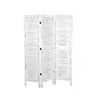 MyGift Whitewashed Wood 3 Panel Screen Louvered Room Divider