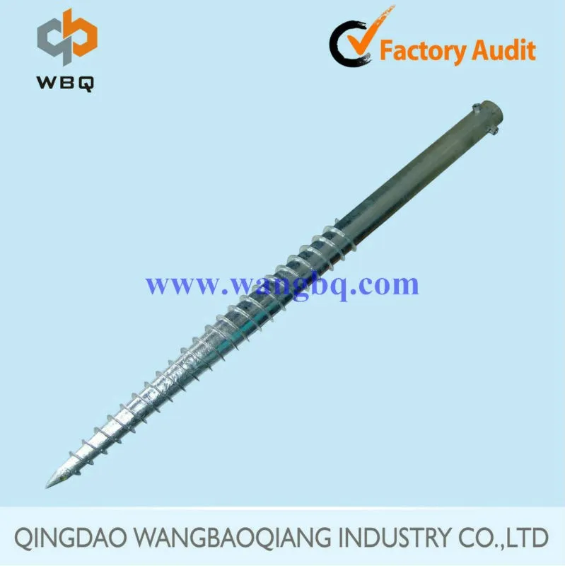 Rotproof Galvanized Screw Tie Down Earth Anchor For Solar Mounting
