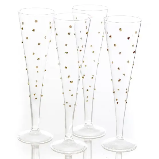 Champagne Flute With Swirl Stem 2.75 Diam. X 9.75h In. Buy Colored