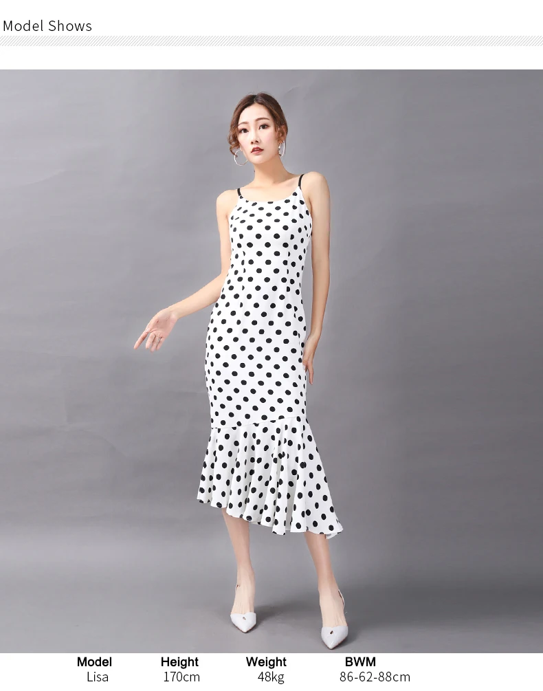 Hot Sale Women Summer Evening Party Ladies Polka Dot Sleeveless Casual