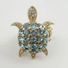 Wholesale fashion gold plated rhinestone turtle finger ring