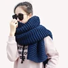 Factory Wholesale Fashion Women Winter Solid Color Super Warm Shawl Thick Knitted Scarf
