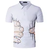 Wholesale Men T-shirt Big Hand Printed Lapel Short Sleeve Polo shirt 65% Cotton 35% Polyester Slim Fit Short Sleeve Mens Polo Sh