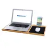 Bamboo Lap Desk Board Multi Tasking Laptop Tablet Cellphone Stand Holder with Built-in Mouse Pad