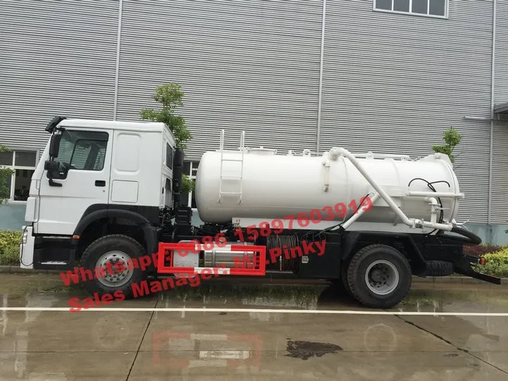 Sinotruk Howo 10000l Vacuum Combination Sewer Cleaning Trucks With High