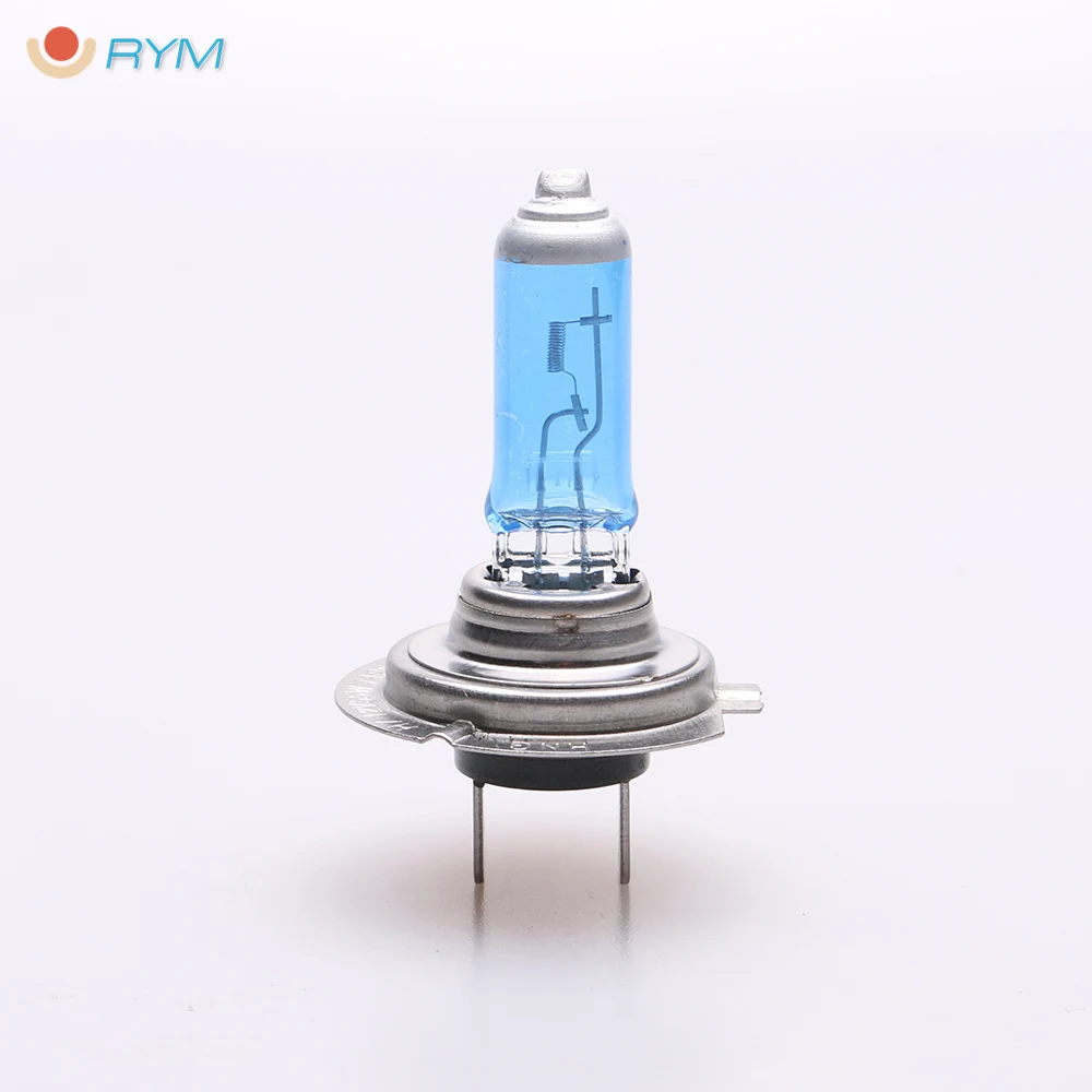 blue car head light h7 h1 h3 h4 halogen 24v 35w bulb with stainless iron base