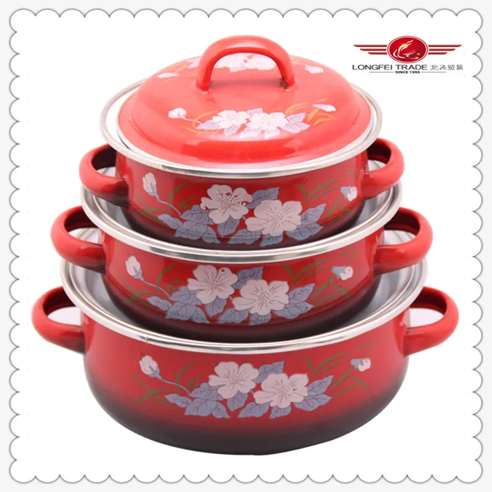 Hot Sale New Design 3pcs Nonstick Parini Cookware Set With Glass Lid