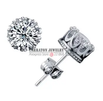 Genuine 925 Sterling Silver Aliexpress Hot Sale Crown Cz Stud