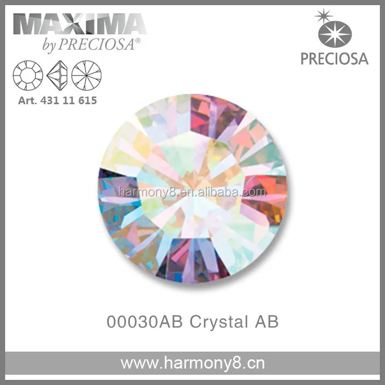 36x Preciosa Mc Chaton Maxima - Cristallo Chaton Ss3.5 (1.4 Mm) - Vetro Ceco - Colore Crystal F