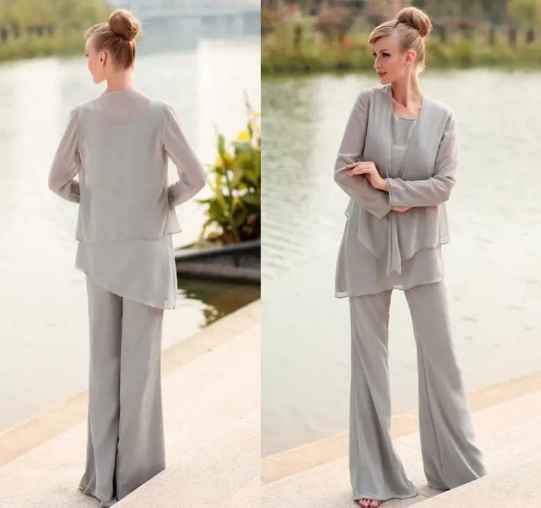 ladies chiffon pants suits for weddings