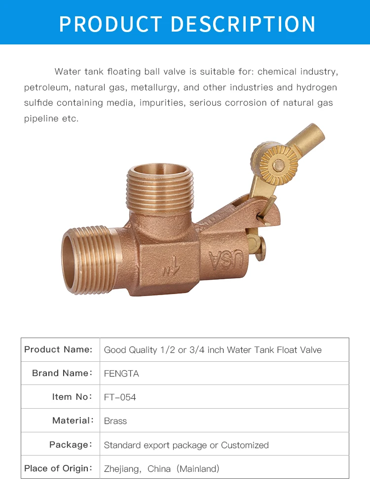3/4in Exterior for Water Float Valve Ball Valve
