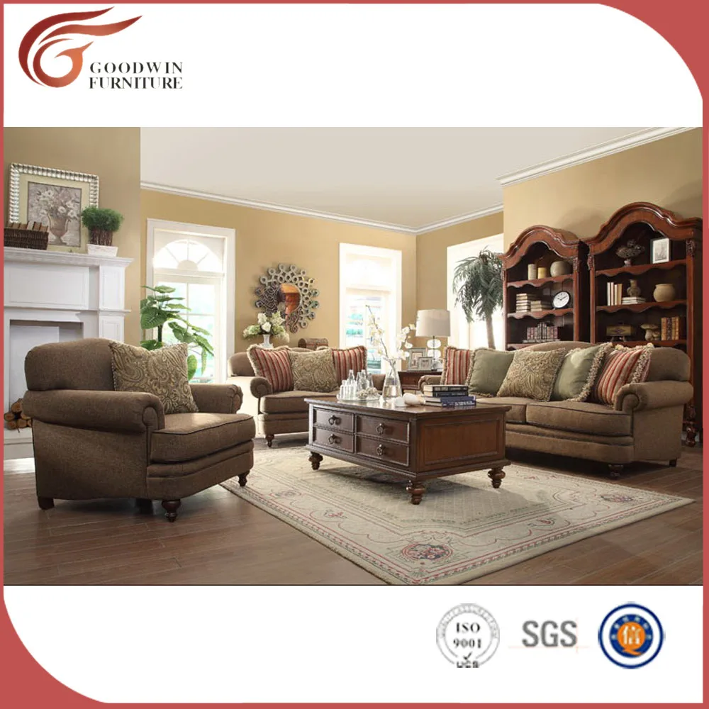 Elegantes Wohnzimmer Hause Designer Möbel Stoff Sofa Hohe Noblen Luxus