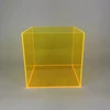 Transparent yellow/neon yellow plexiglass 5 sided acrylic display box