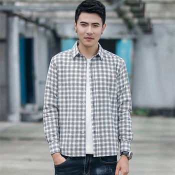 2019 New Cotton Men's Youth Popular Shirt Korean Fashion Men's Long ...