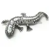 Wholesale Costume Crystal Metal Lizard Fashion Leather On Top Pin Or Brooch