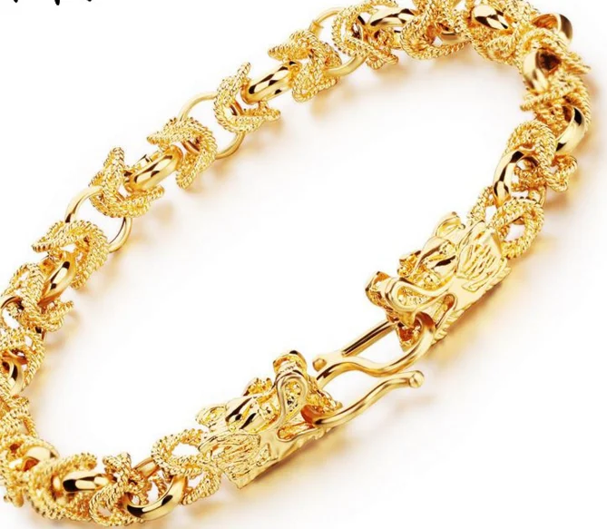 Fashion Design Copper Bracelet Gold Chunky Chain 18k Color Fashion Design Copper Bracelet Gold