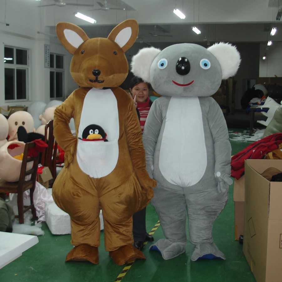 Australia Kanguru Dan Koala Kostum Maskot Disesuaikan Iklan Hewan